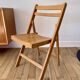 chaise pliante en bois de hêtre vintage années 70