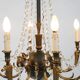 Impressive set of a large bronze Empire Chandelier with 2 wall lights, Belgium ca. 1950