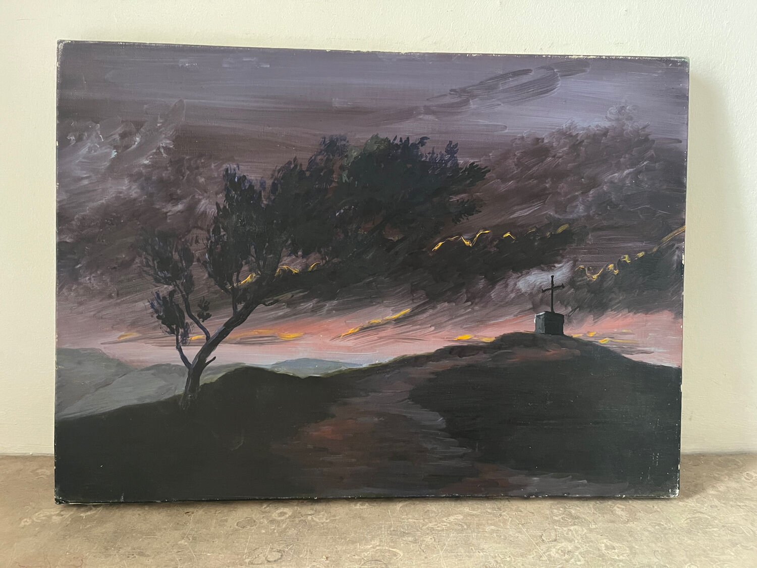 Sunset, oil on canvas
