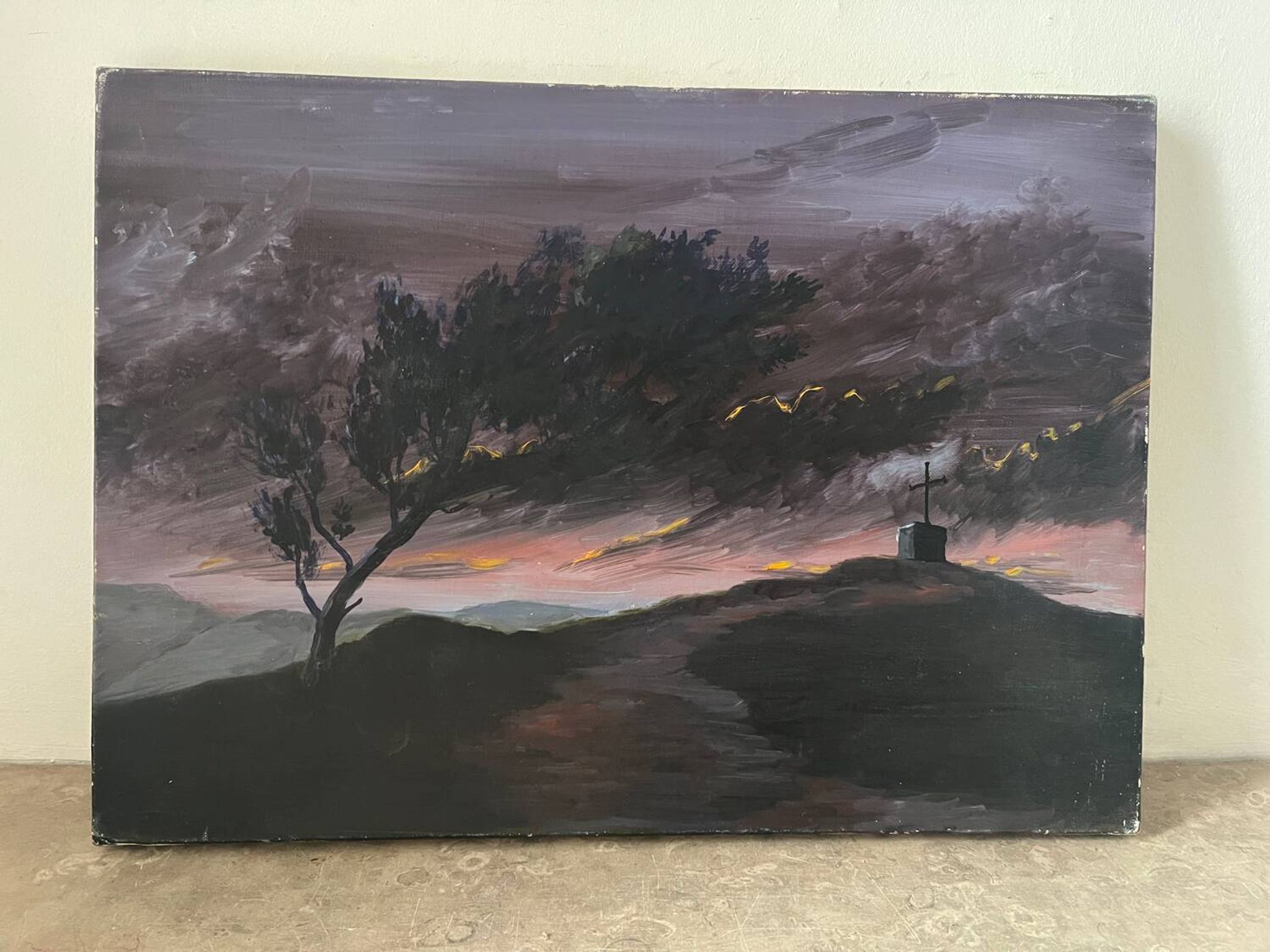 Sunset, oil on canvas