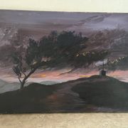 Sunset, oil on canvas