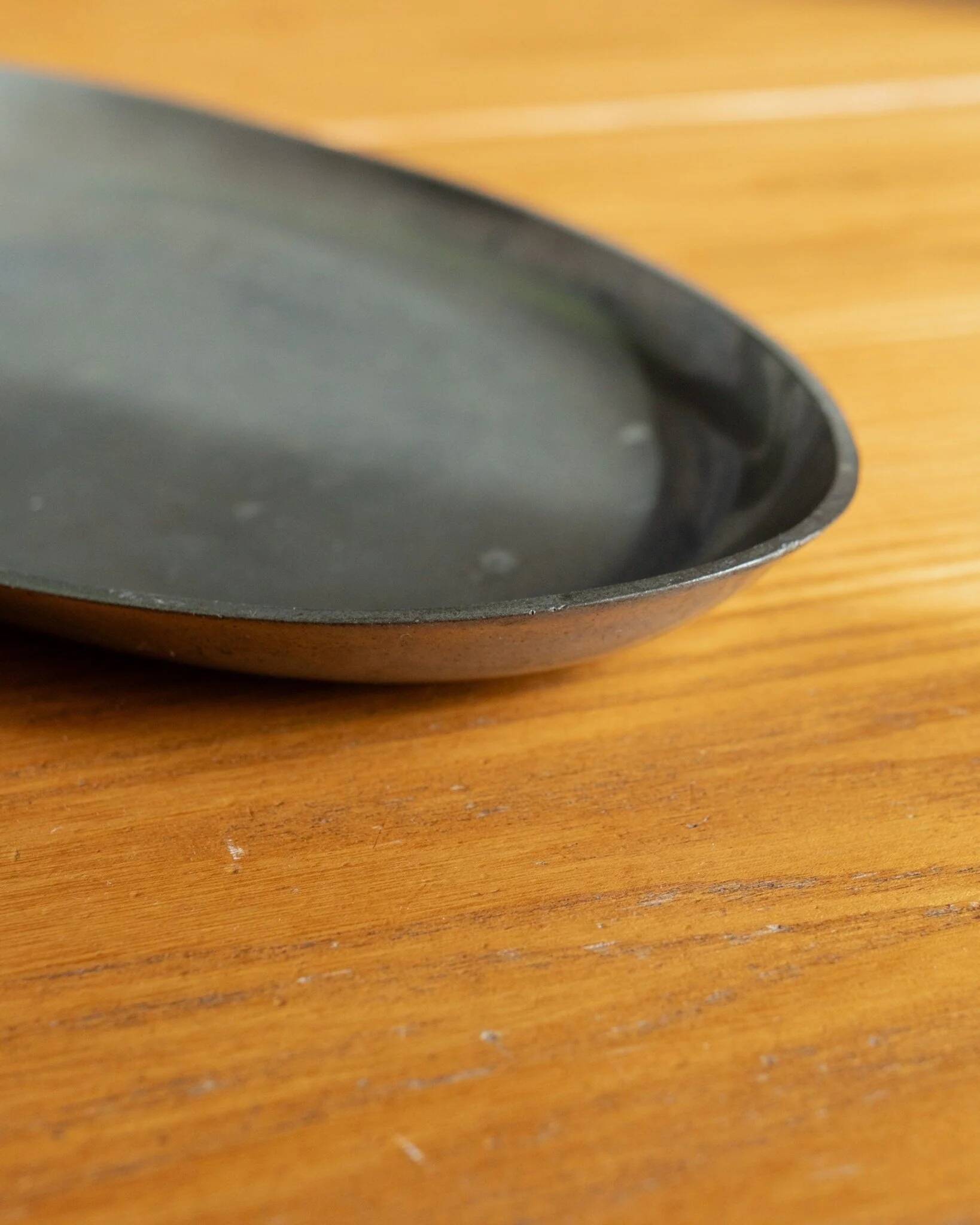 Oval vintage pewter tray by Just Andersen - silver-gray metal, Art Deco Denmark 1930s