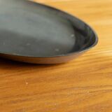 Oval vintage pewter tray by Just Andersen - silver-gray metal, Art Deco Denmark 1930s