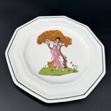 3 octagonal Art Deco plates in Médicis porcelain