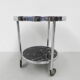 Art deco coffee table in bauhaus style with 2 glass tops and castors