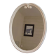 Oval mirror patinated white enamelled metal frame
