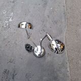Seventies metal lamp with two spotlights