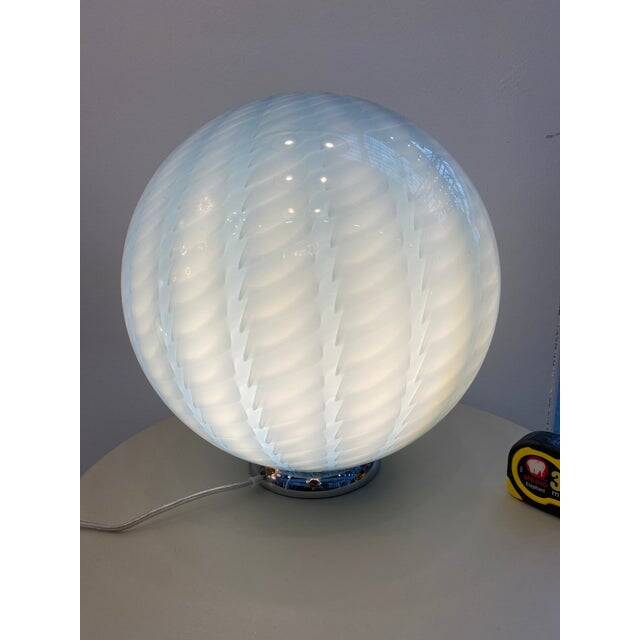Italian Table Lamp Murano Glass by SimoEng in Light Blue
