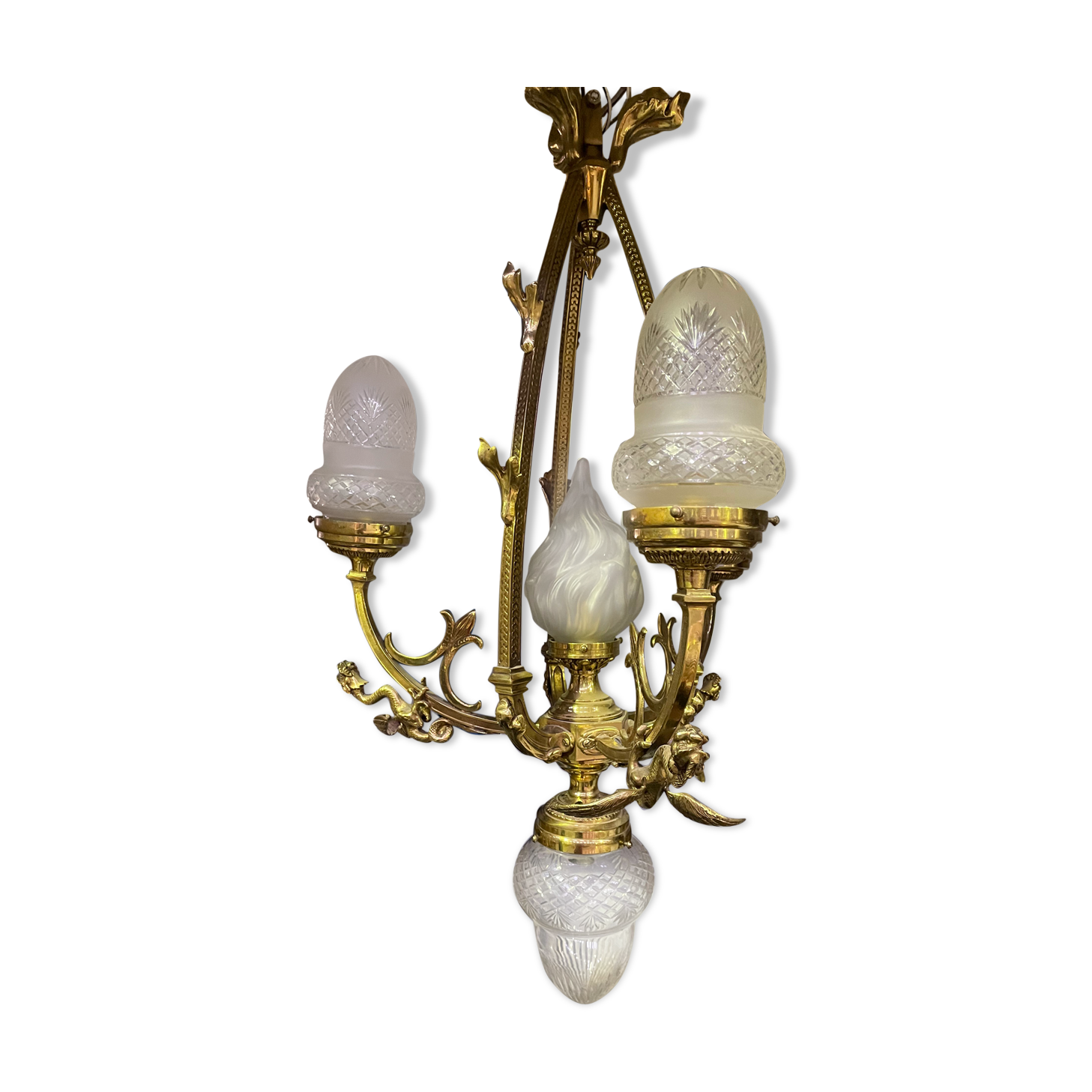 Napoleon III chandelier in gilded bronze