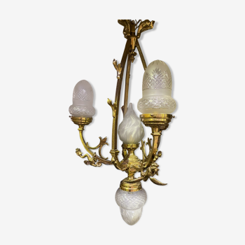 Napoleon III chandelier in gilded bronze