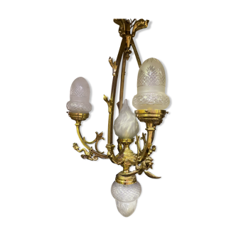 Napoleon III chandelier in gilded bronze