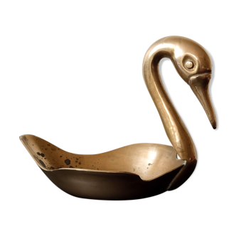 Trinket bowl "swan" in old brass