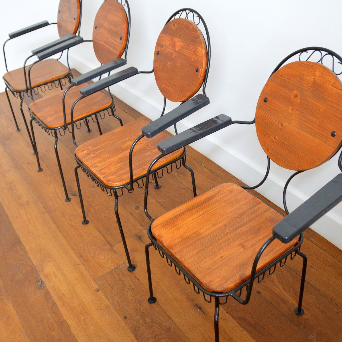 Suite of 4 vintage garden chairs 1950s