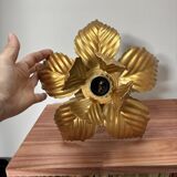 Wall or ceiling light with golden leaf flowers