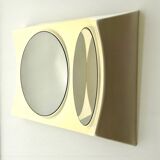 Miroir mural italien OVNI, plastique ivoire flexible, design vintage de l'ère spatiale,