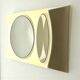 Italian UFO Wall Mirror, Flexible Ivory Plastic, Vintage Space Age Design,