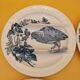 4 asparagus plates Longwy model Birds flowers blue decoration
