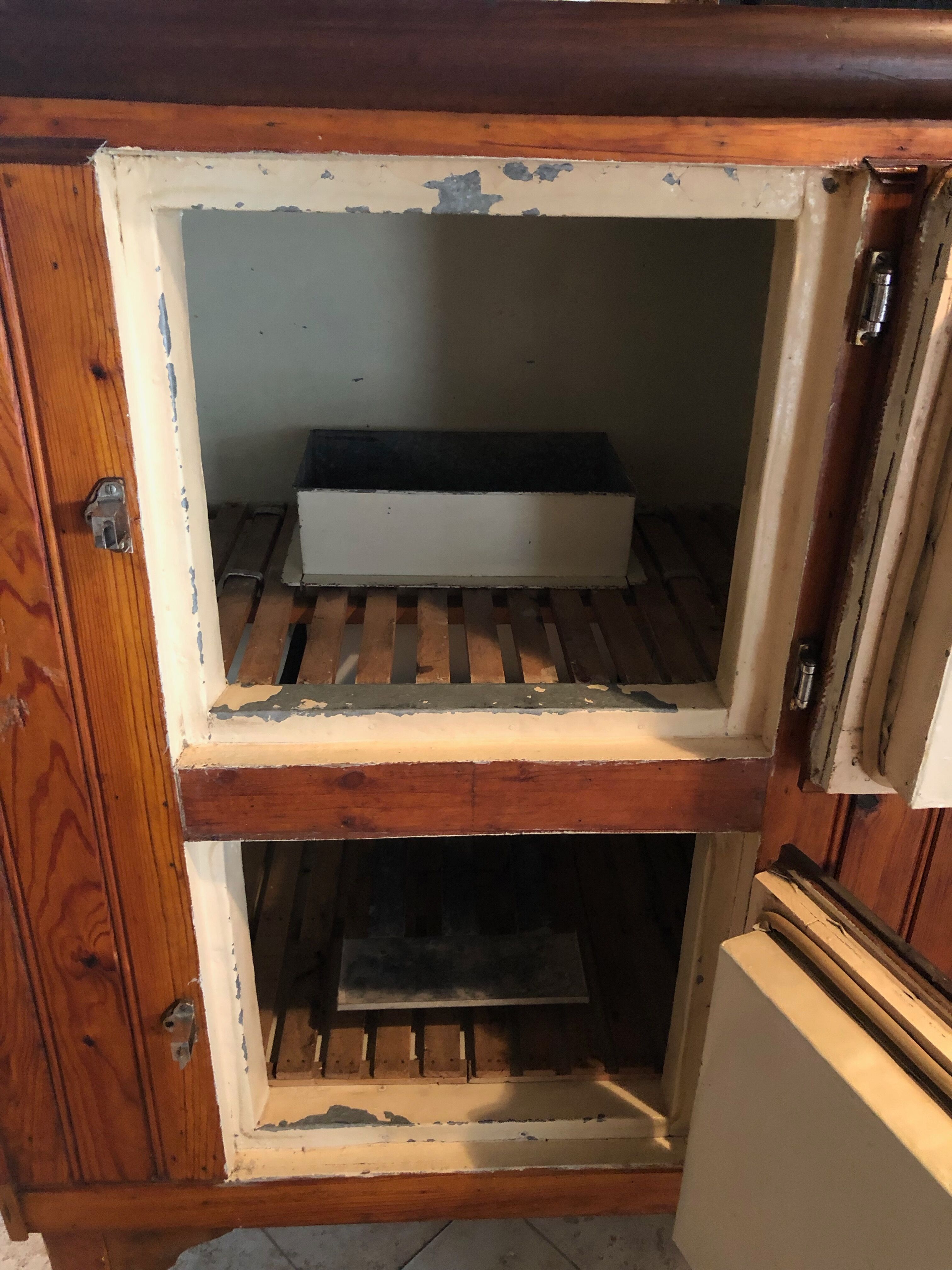 Vintage wooden fridge cabinet