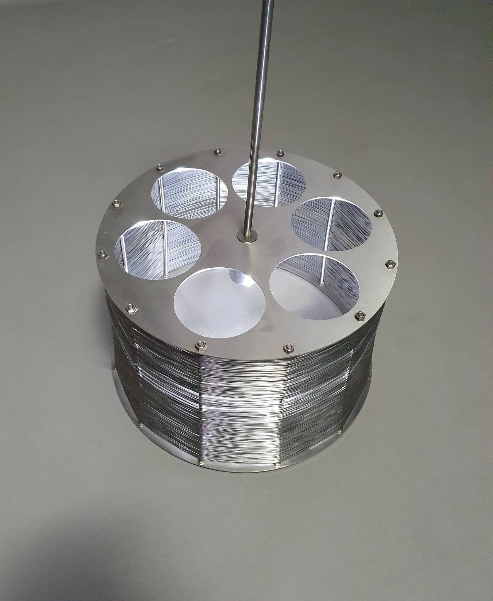 Lampe / suspension Adlumen très rare, câblée en inox
