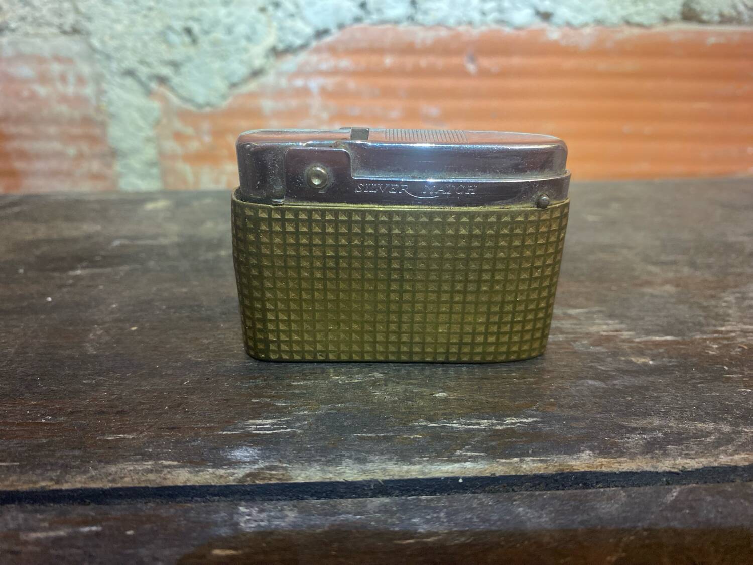 Vintage silver match chrome + gold metal lighter made in france