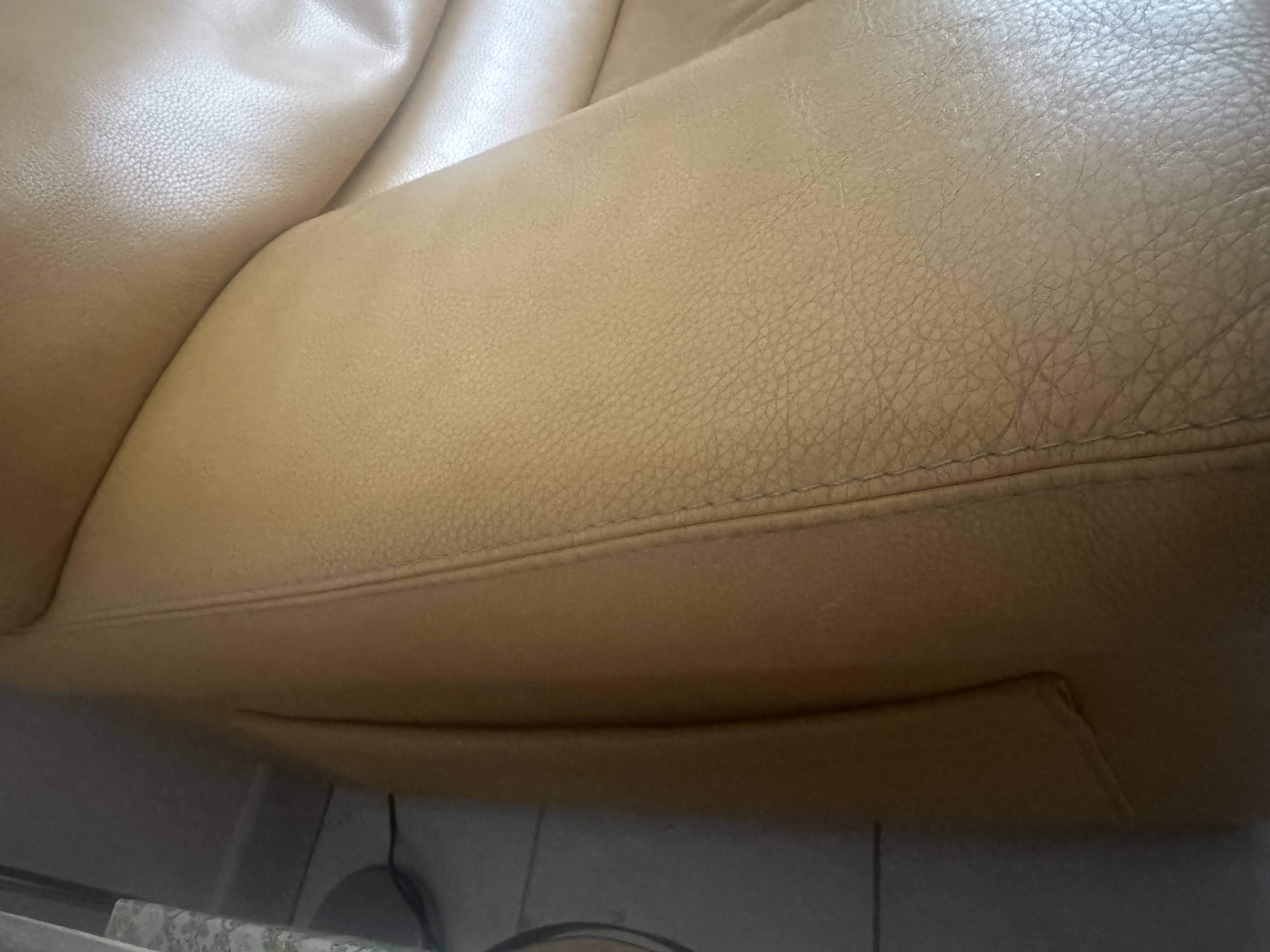 Roche Bobois beige leather sofa bed - Good condition