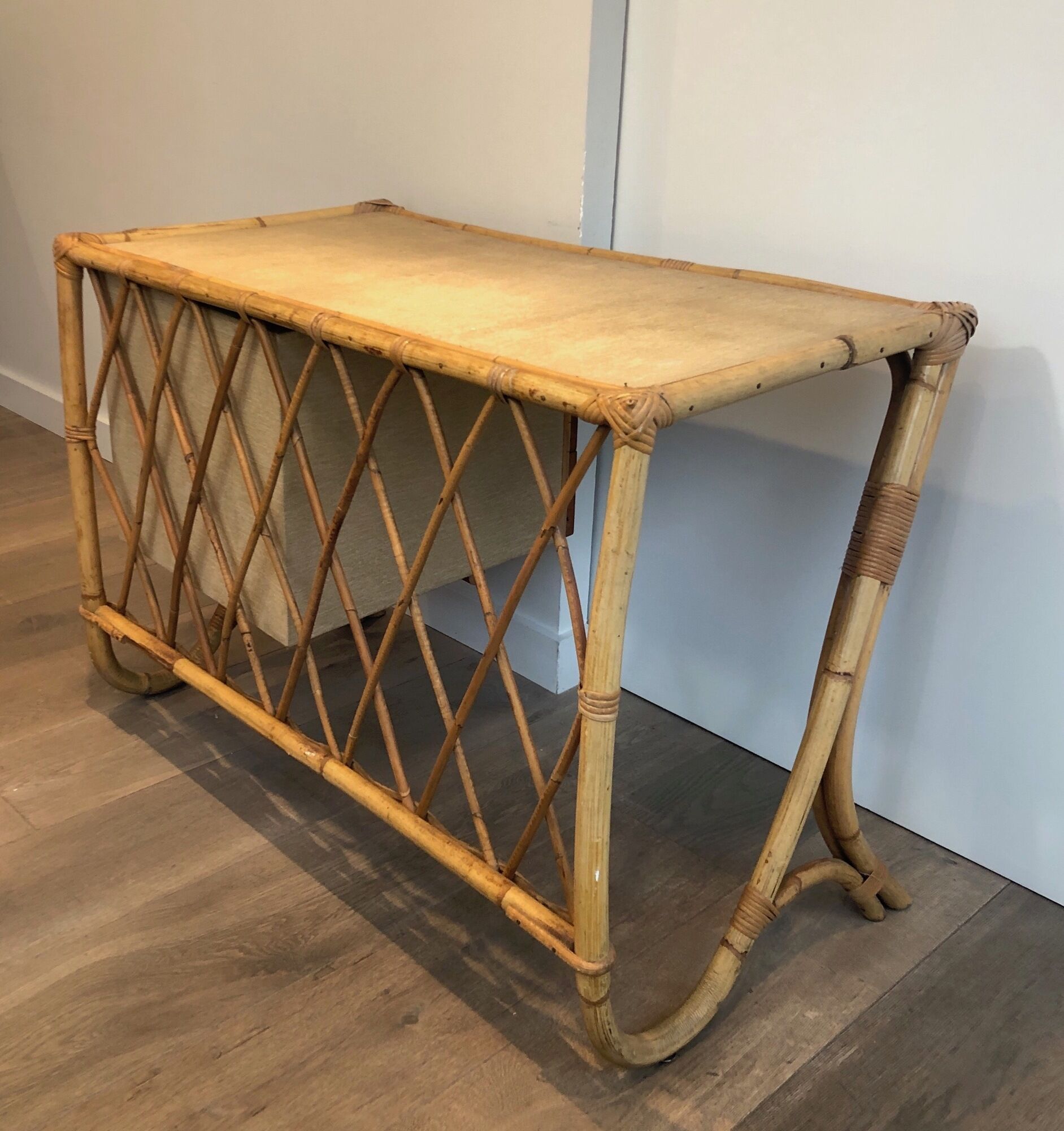 Rattan desk around 1970