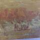 Painting oil on panel landscape mountains signed