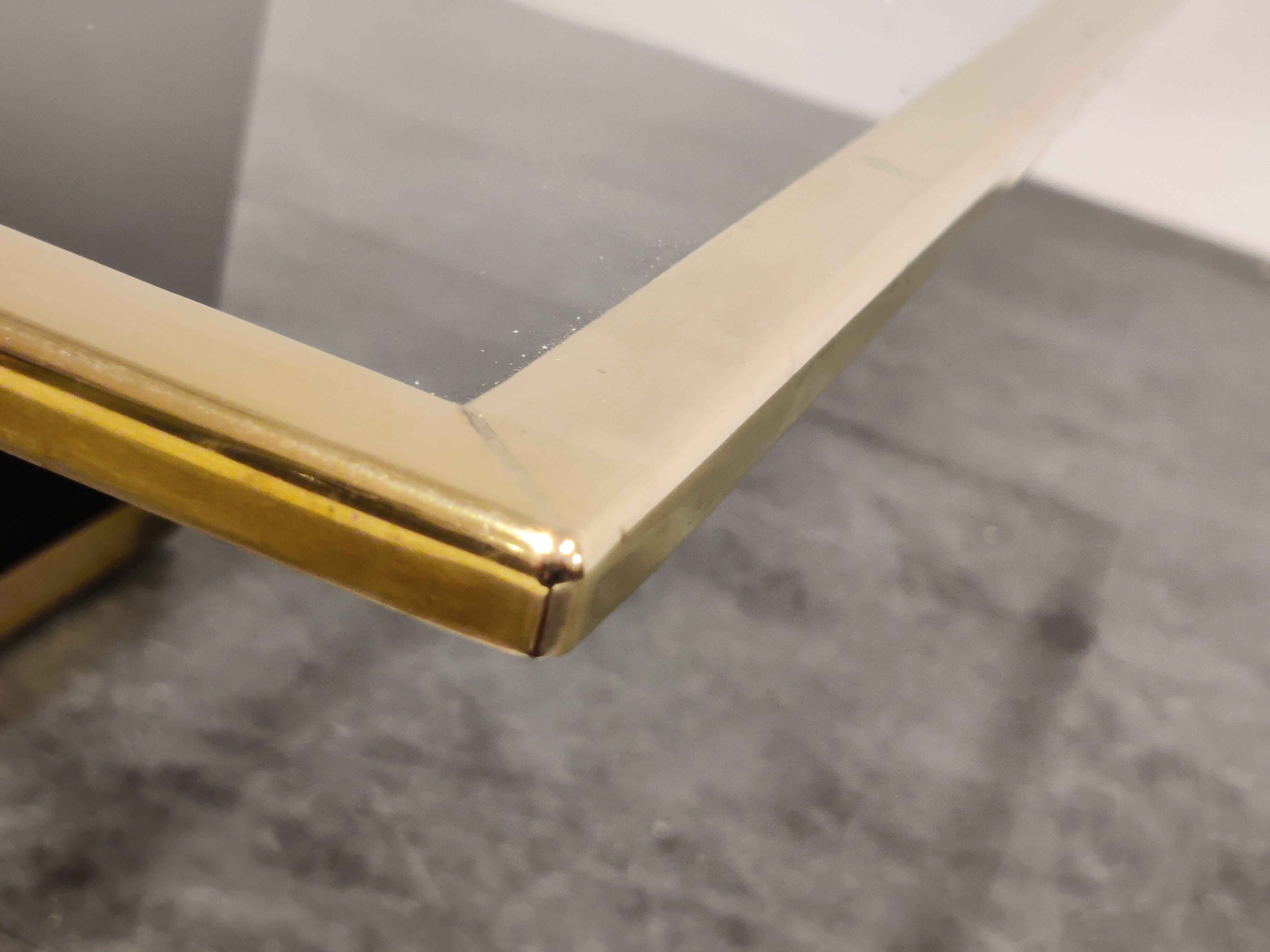 Vintage etched brass coffee table by Ricco D, 1970s