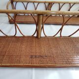 Pair of bamboo and rattan shelves