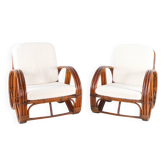 Pair of rattan armchairs "bretzels"