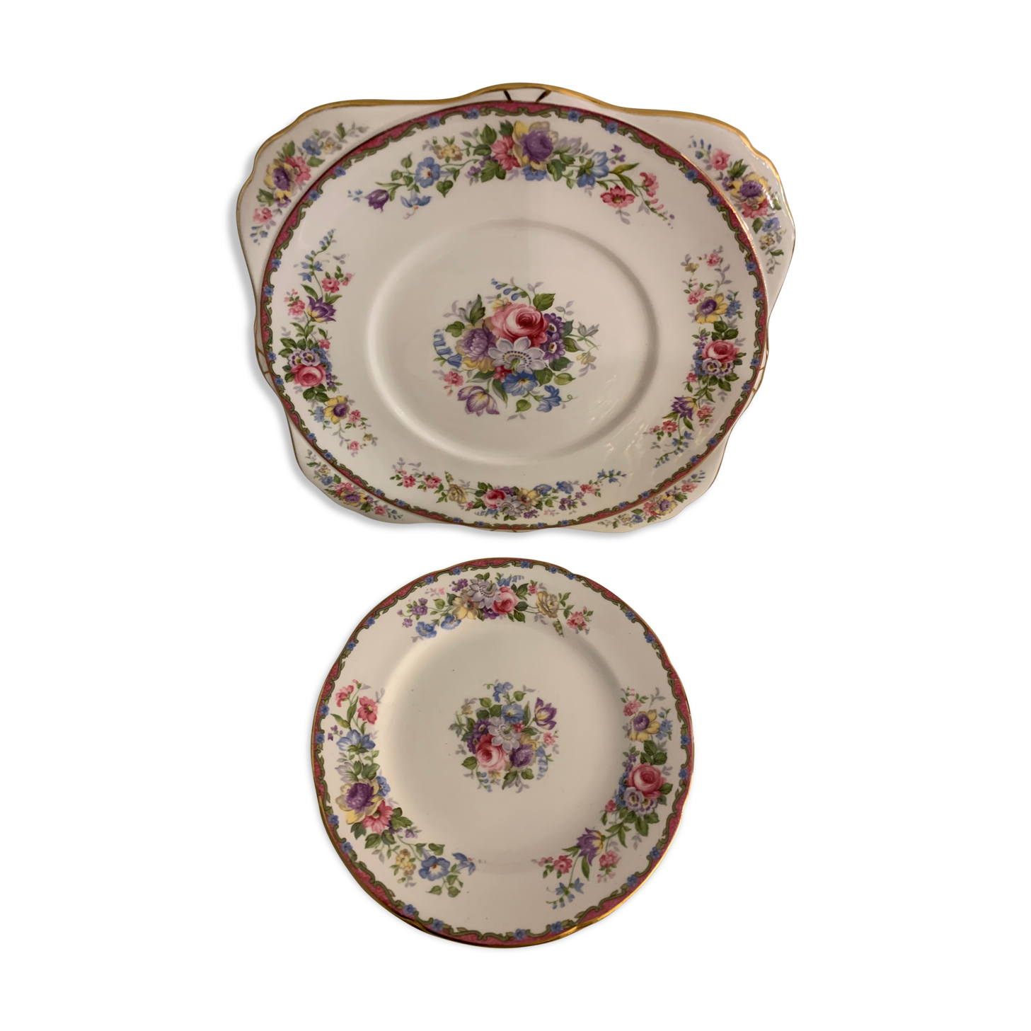 English dessert service 6 plates and 1 Grafton Royal dish