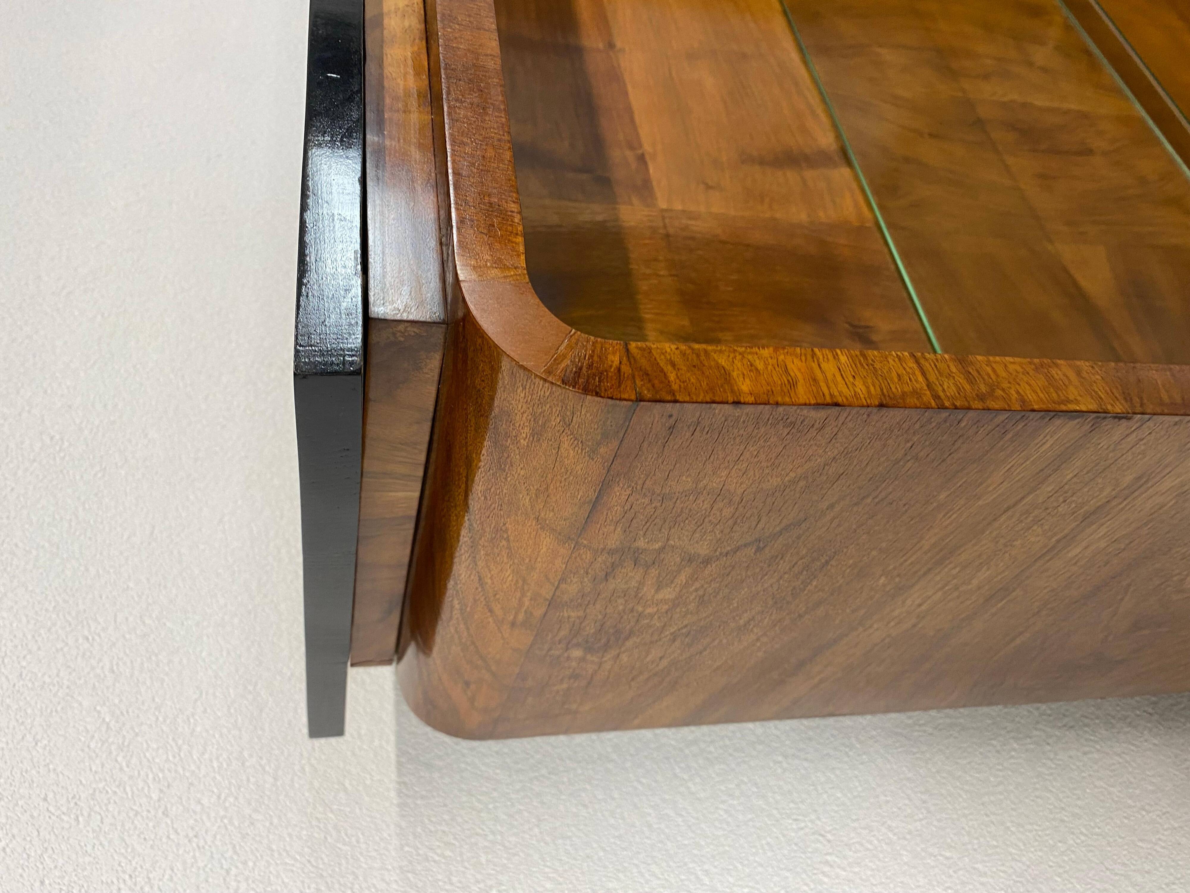 Art Deco display cabinet in walnut
