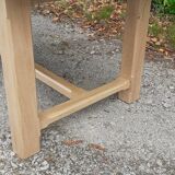 Solid oak farm table raw wood