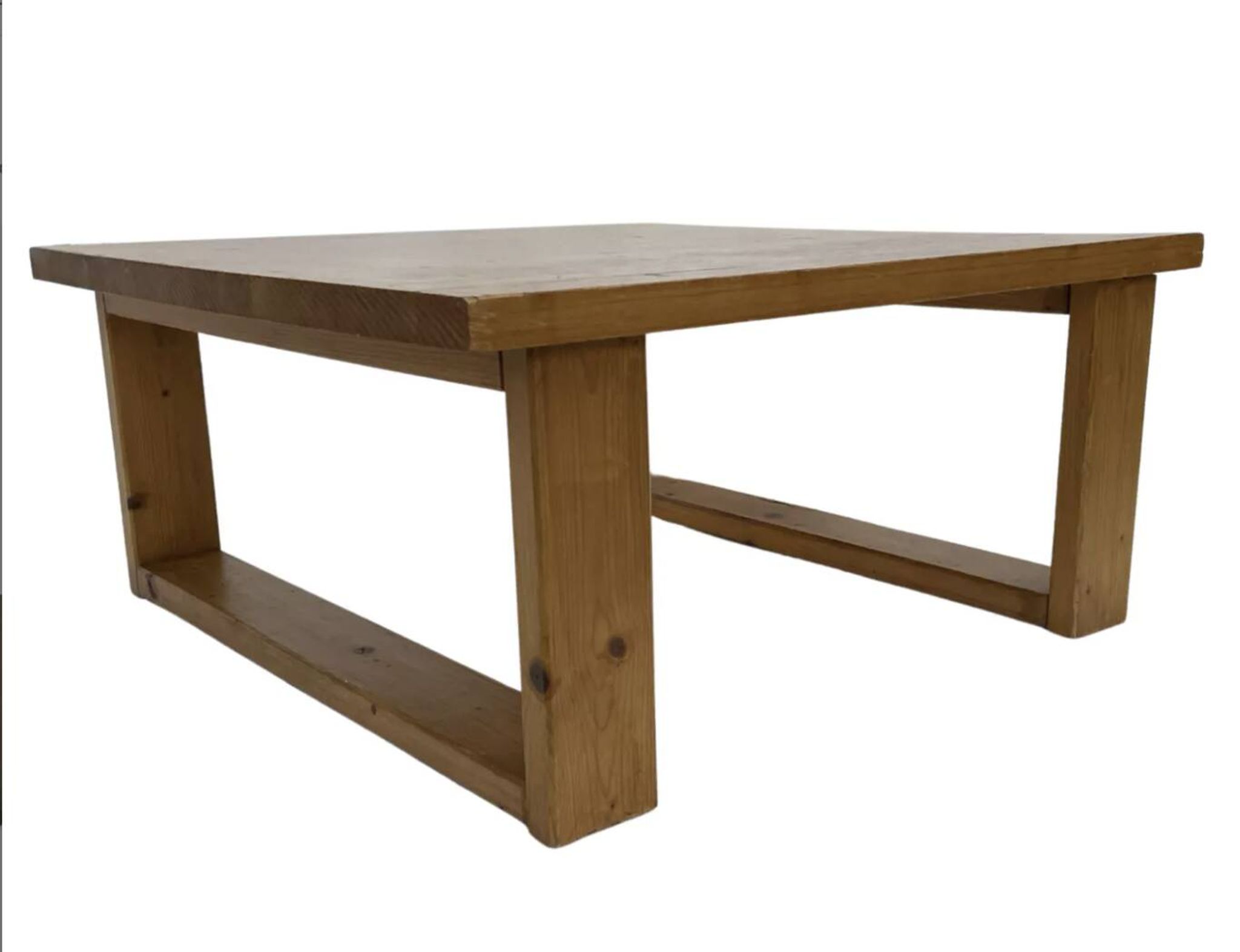 Table basse vintage en pin design minimaliste des années 1970