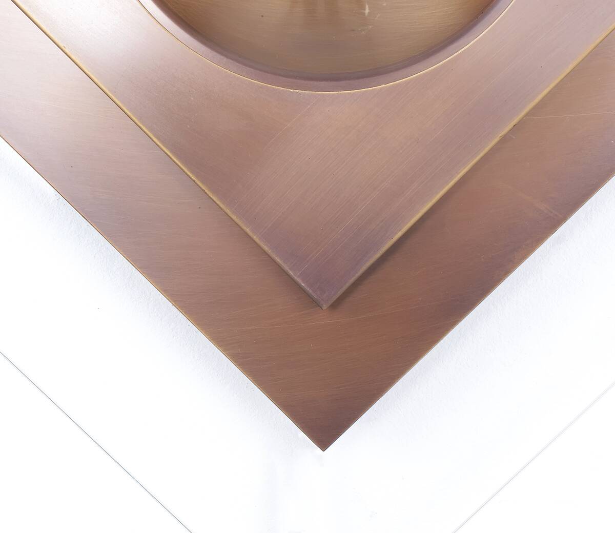 Dutch Design copper colored wall lamp with glass, Dijkstra 1980s