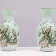 Norleans - Made in Italy - Opaline Glass Hand Painted Vases
