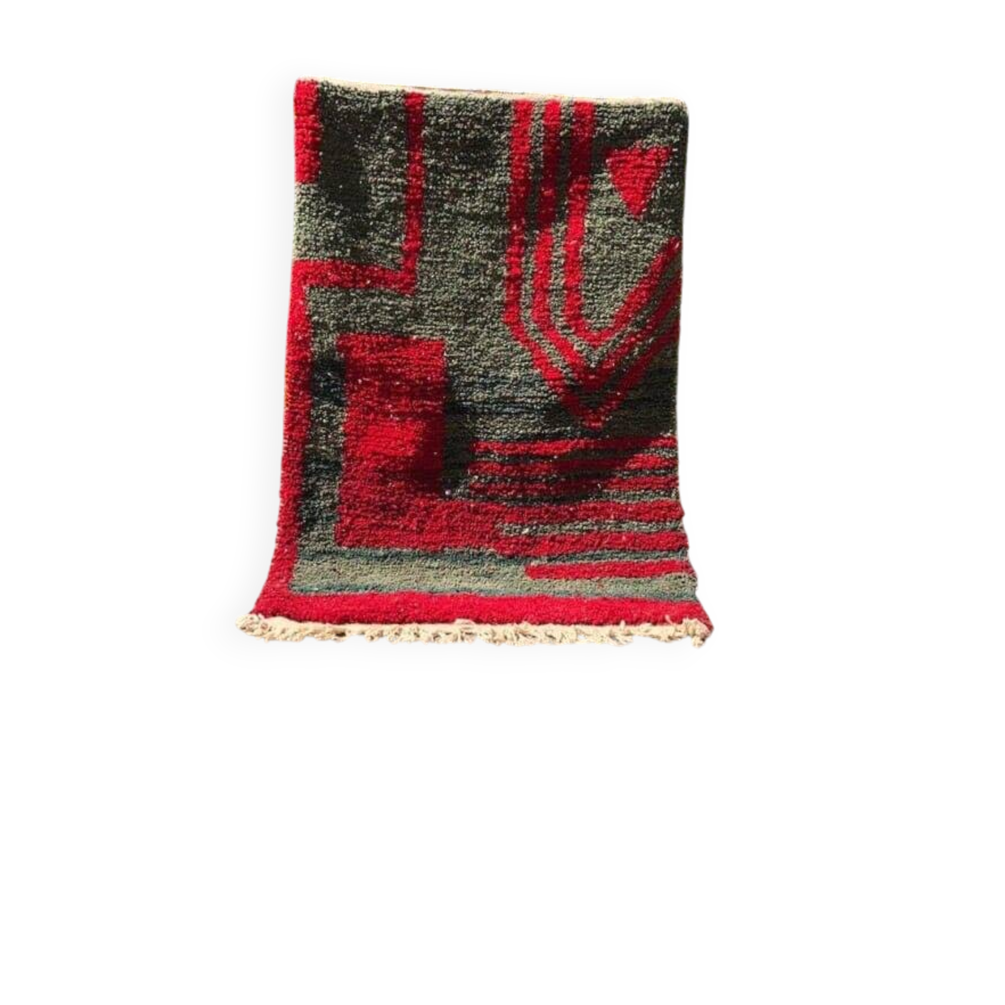 Traditional handmade pure wool rug, red, size 150 x 250