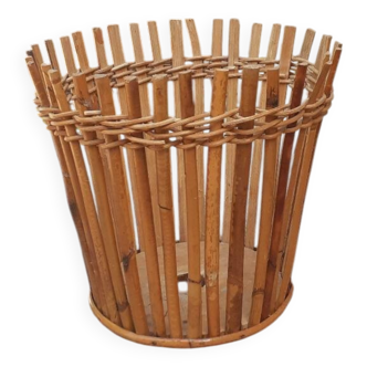 Vintage 50s rattan planter