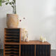 Set of 4 vintage wooden vinyl boxes