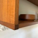 Vintage teak wall bookcase