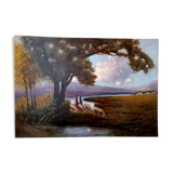 Large dipinto paesaggio firmato longoni anni 30 - 101 x 71