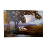 Grande dipinto paesaggio firmato longoni anni 30 - 101 x 71