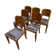 Set de 6 chaises art déco assise cuir