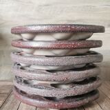 6 glazed ceramic snail plates