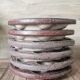 6 glazed ceramic snail plates