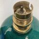 Ball lamp base in cracked ceramic and signed blue green