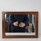 1960s Czechoslovak Mid-Century Wooden Mirror with Graphic Frame Detail