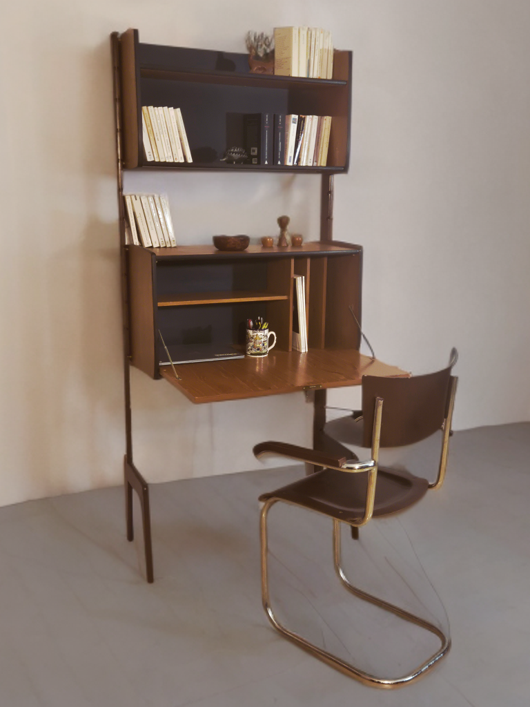 Teak secretary desk Ergo, Vintage Scandinavian 1960s