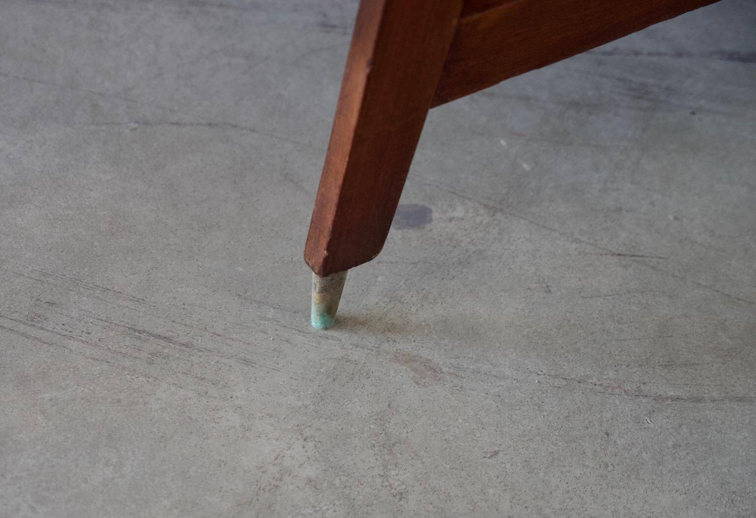 Small Italian wooden desk with brass details.