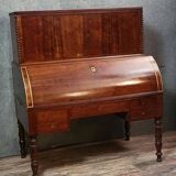 Parisian roll-top desk from the Charles X period in mottled mahogany